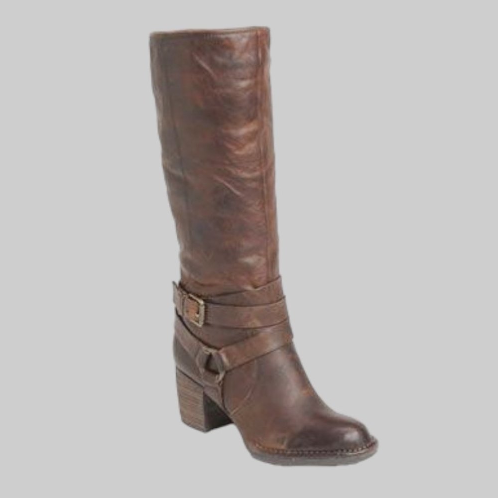 Naya Gazelle Boot Banana Bread Perugia Leather Calf High Riding Harness Boots